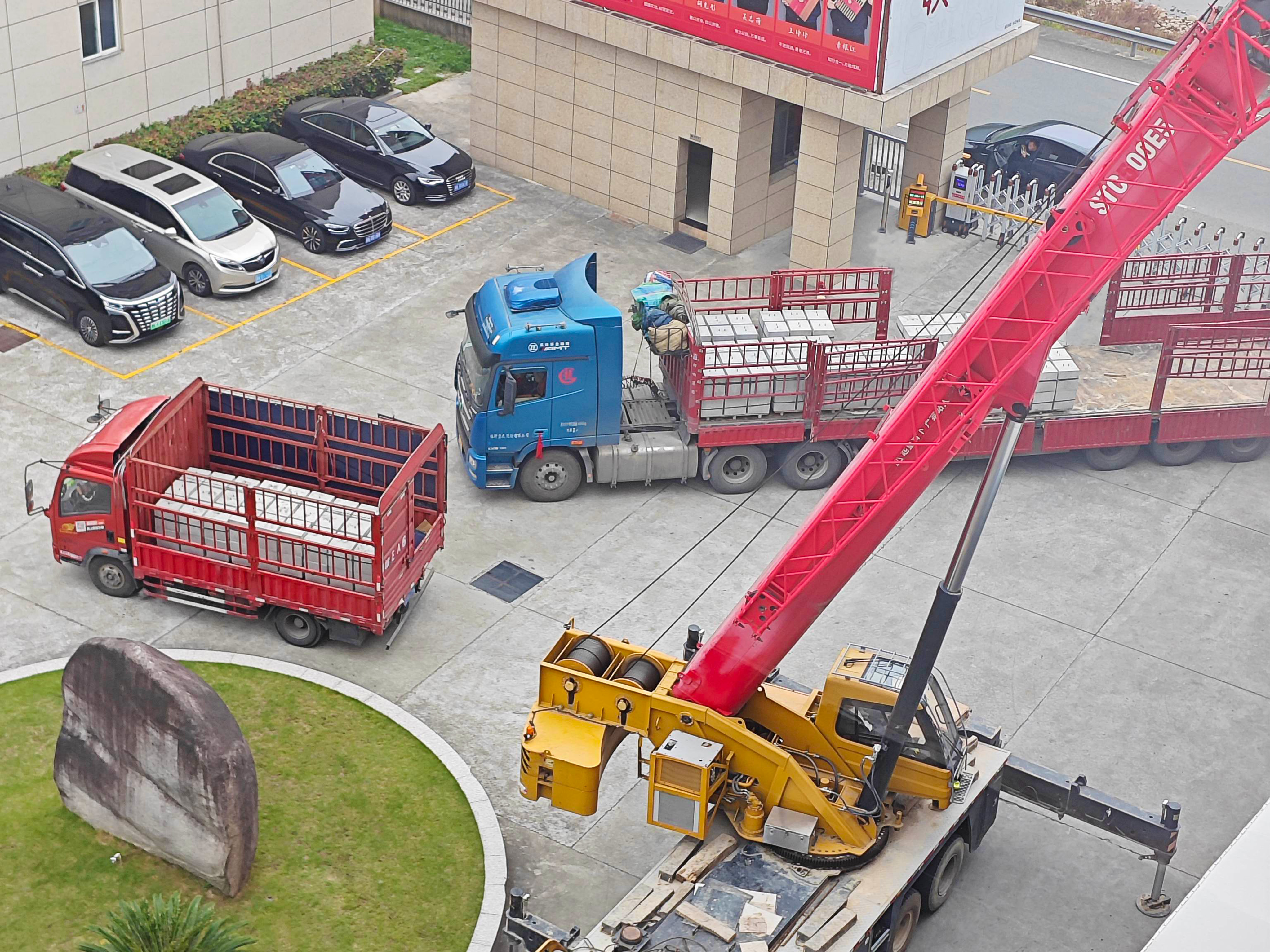 Crane lifting on site